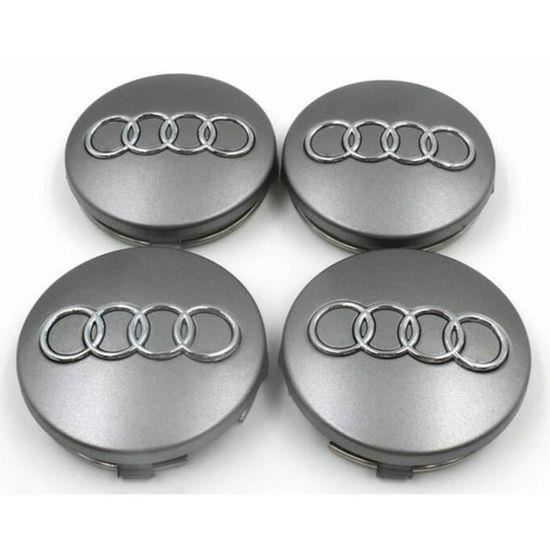 4 Logo Audi Cache Moyeu Gris Jante Centre De Roue 60mm Emblème Insigne 