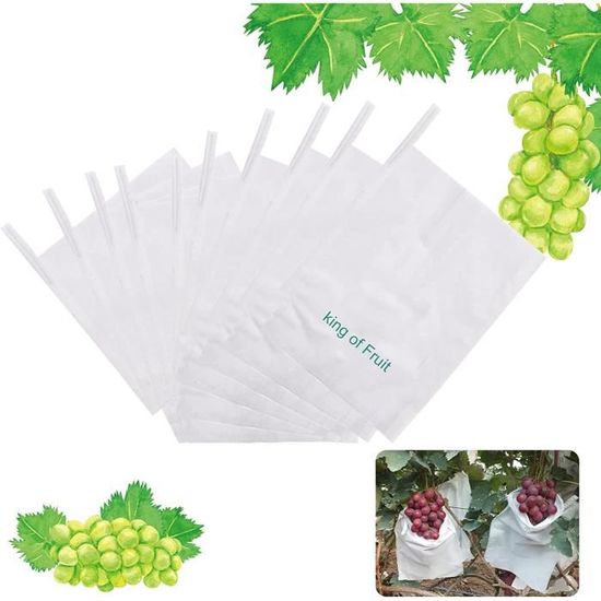 Sac Protection Fruits LINSOCLE 100 Sacs Protection Fruits Organza - Filet Anti-insectes Pour Raisins Et Fruits - Lot 15x20 Cm Avec Cordon Sacs Organza Protection Fruits