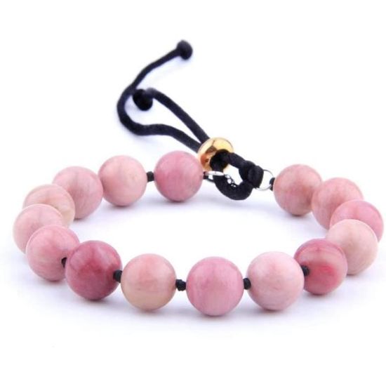 Bracelet Perles Rhodochrosite Naturelle - Pierre Nuggets, Sur Mesure, Sans Fermoir Élastique