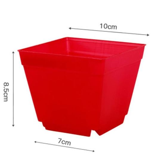 KAHEIGN Lot De 50 Pots De Plantes Carrés 10cm - Jardinières Plastique Épais Avec Drainage Pour Succulentes