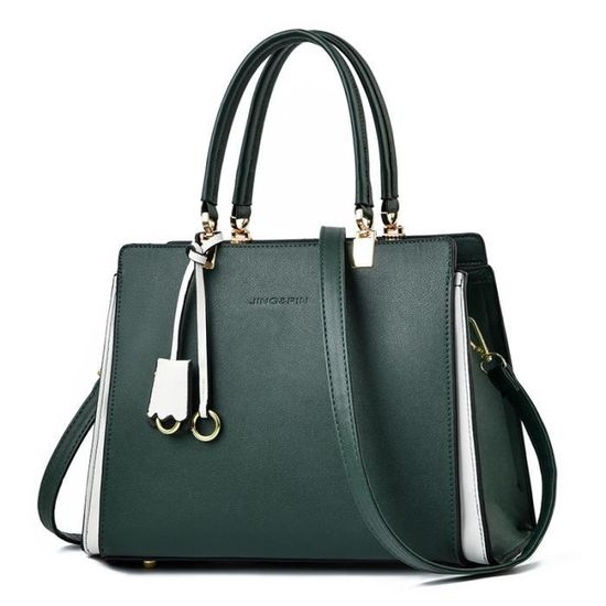 Sac à Main Femme Fourre-tout Moyen NICOLE & DORIS - Cuir PU Avec Pendentif - Bandoulière Amovible - Dimensions 25x20x12 Cm - 10