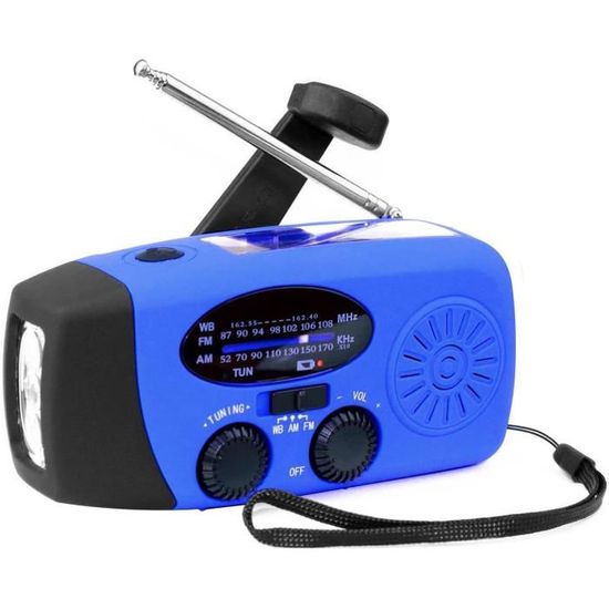 Radio d'Urgence Portable AM/FM/NOAA | Lampe de Poche LED et Résistante