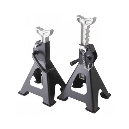 Chandelles à Crémaillères Bahco BH36000 - Support De Levage Sécurisé Pour Voiture - Rouge - Capacité Élevée, Stable
