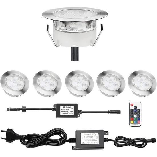 7 colors, lampes LED [Lot de 6] O60 mm Escaliers lampe spot LED