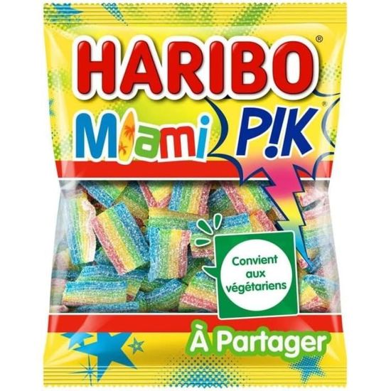 LOT DE 6 - HARIBO - Bonbons Miami Pik - paquet de 200 g