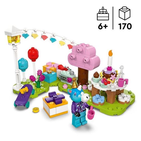 LEGO Animal Crossing 77046 Goûter d’Anniversaire de Lico, Jouet de Construction Créatif