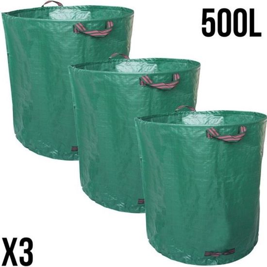 Lot de 3 sacs de déchets autoportants en PP 150g-m² - LINXOR