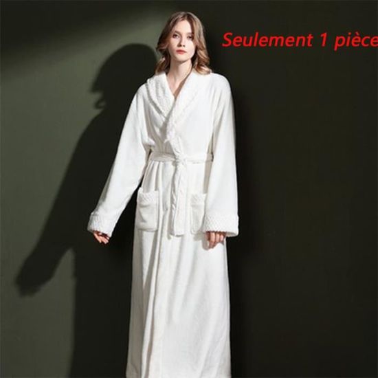 Peignoir De Bain Homme Long En Flanelle Douce - Avec Capuche, Fermeture éclair Et Poches, Pour Sauna Ou Maison
