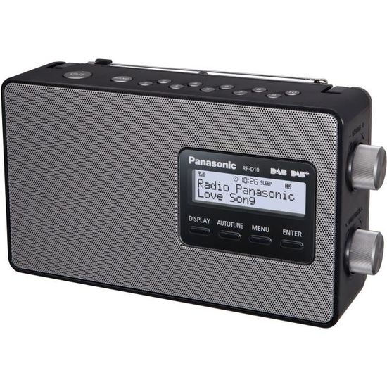 Radio PANASONIC D10 - DAB/DAB+ - FM - 2W - Noir
