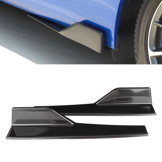 Jupe Latérale Voiture 2 Pièces Diffuseur Aileron Lèvre - Universel 120 Cm Noir Brillant