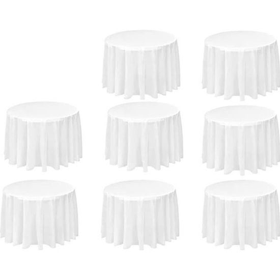 Lot De 6 Nappes Rondes Jetables En Plastique Rouge - Diamètre 213 Cm (environ) - Pour Fête, Mariage, Anniversaire, Noël