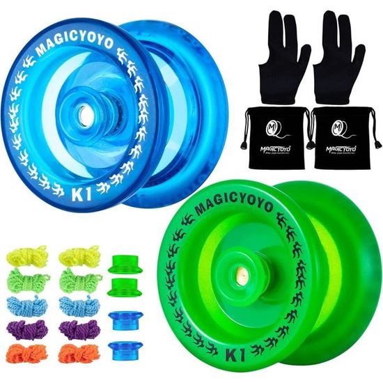 Yoyo Strings YOSTAR JoJo Yoyo Professionnel D1 Pour Enfants Et Débutants, Yoyo Réactif Avec 2 A Looping Yo-yo En Plastique Avec 6 Ficelles, Gant, Sac 100% Polyester Yoyo String