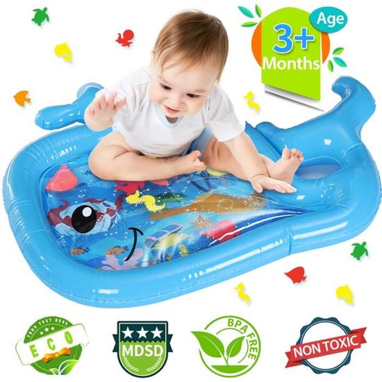 Tapis D'Eau Bébé XXL 95x76cm - Sensoriel Pour 3-12 Mois - Gonflable Et Sécuritaire
