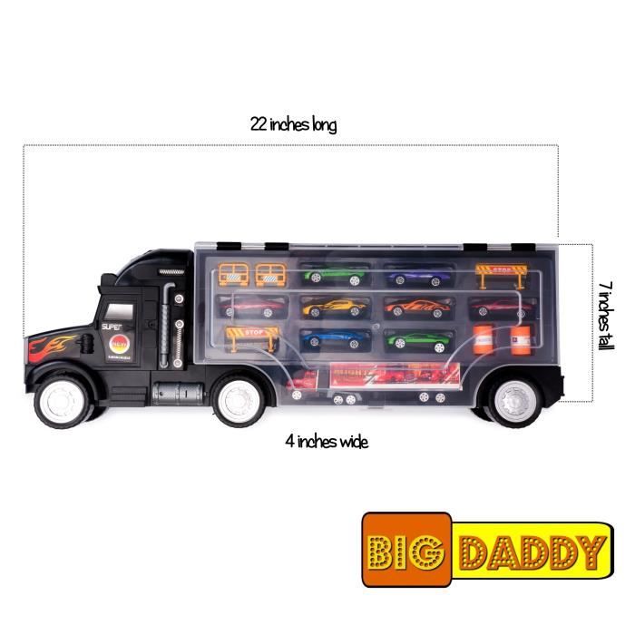 Voiture Electrique DXP67 Big-papa Tracteur Remorque voiture Collection Case Transport Transporteur Jouet Camion