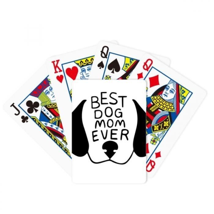 MALETTE - COFFRET POKER meilleur chien mère cite bricolage design jeu de cartes cadeaux sur la table de poker