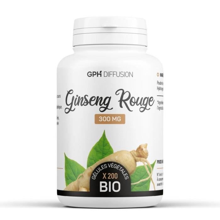 Ginseng Rouge Bio AB 200 gélules végétales 300 mg