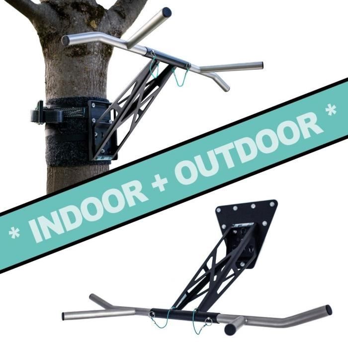 PULLUP & DIP Barre de Dip et Traction Pour Intérieur et Extérieur, Gym Portable Pour Plus de 35 Exercices