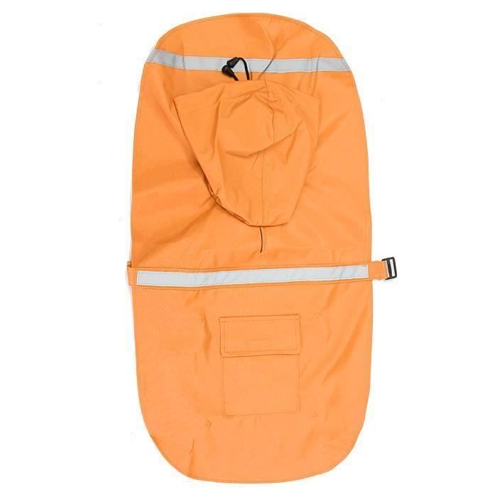 arancione - XXL XXL Dog Pet Raincoat pluie à capuchon extérieur imperméable Manteau Veste réfléchissante sécurité Pr18262