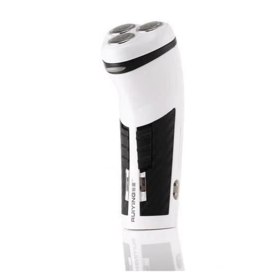 Multi-fonction rasoir à trois couteaux rotatif rechargeable électrique barbe couteau rasoir lampe de poche
