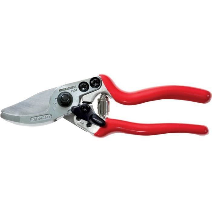 Sécateur 185 mm ergonomique, Argent/Rouge - Berger 1104