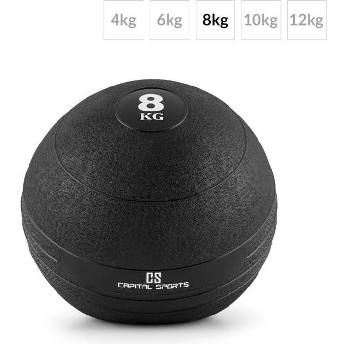 Capital Sports Groundcracker Slamball noir caoutchouc 8 kg