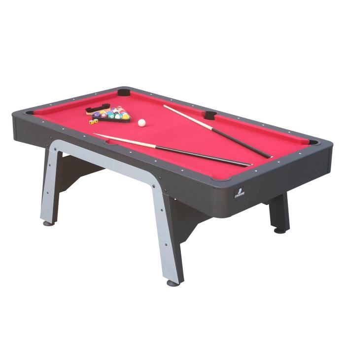 Cougar Table de Billard Arch Pro 7ft Noir / Rouge pour l'intérieur | Accessoires inclus | Table jeu Adulte & Enfant