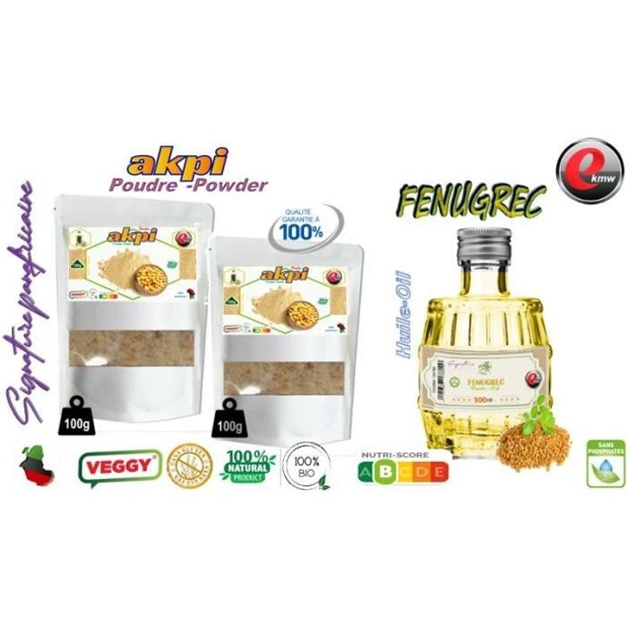 Bundle Poudre d'Akpi-Huile Fenugrec (200g de poudre + 100ml d'Huile Fenugrec)
