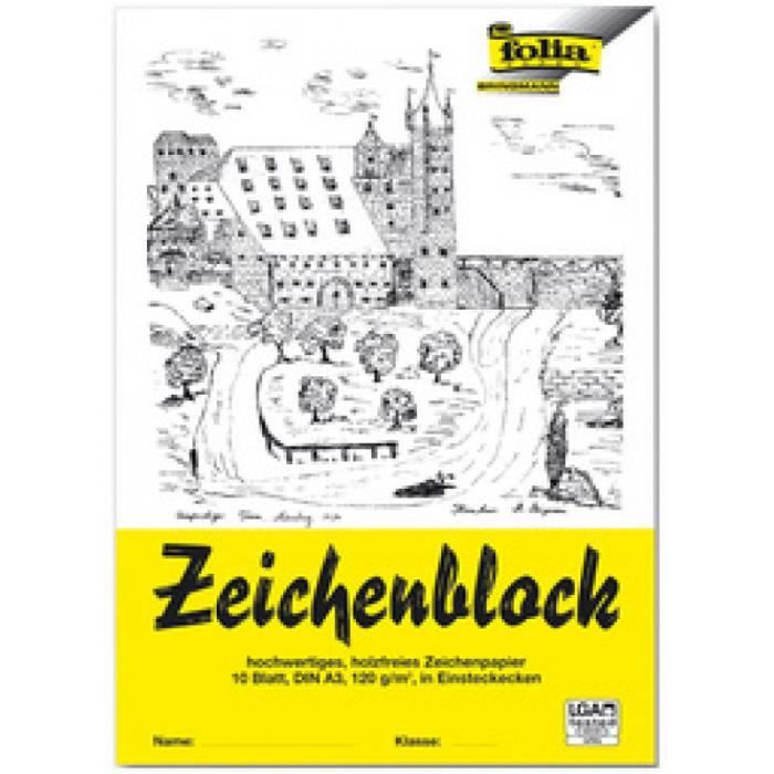 folia Bloc ... dessiner, A4, 120 g/m2, 10 feuilles 0,000000 Noir