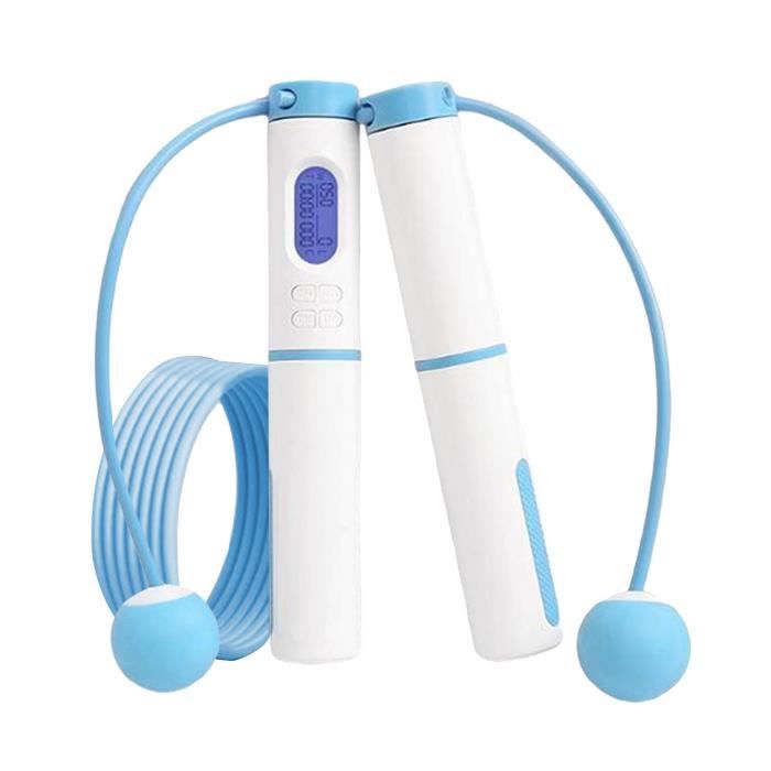 Réglable Corde À Sauter, Numérique Pondérée Entraînement Corde À Sauter avec Compteur de Calories Fitness Corde À Bleu