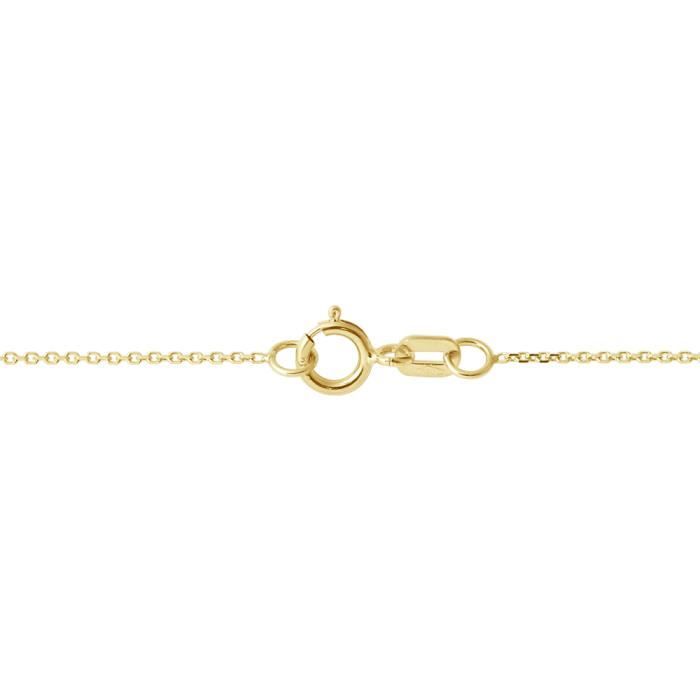 LÉA & ARTHUR - Chaîne Maille Forçat Diamanté Petit Modèle Longueur 30 cm - Or Jaune 375 Millièmes - Bijou Enfant