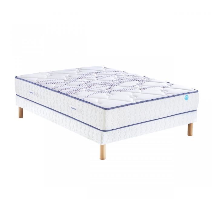 Ensemble Matelas ressorts Merinos URBAN TRIP Confort Morphologique 27 cm 180x200 Blanc Casse