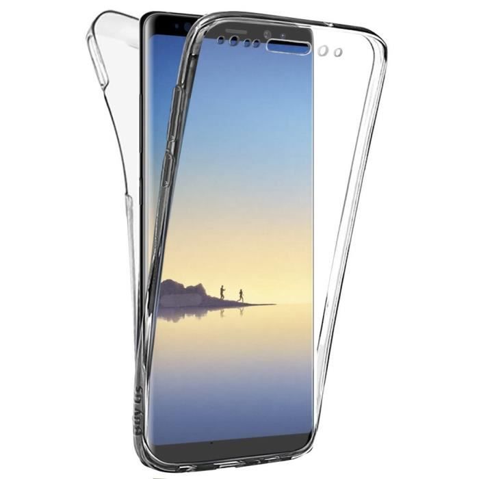 Coque Etui Samsung Galaxy Note 8, Silicone Gel Case Avant et Arrière Intégral Full Protection Cover Transparent TPU Housse