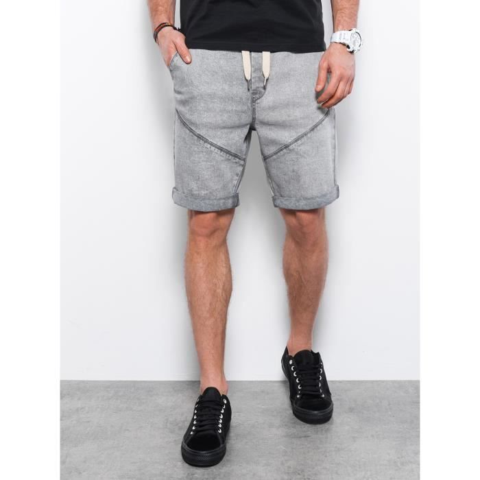 Short en Jean - Ombre - Pour Homme - Gris