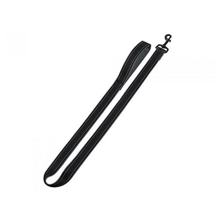 NOBBY REFLECT SOFT LAISSE EN NYLON POUR CHIEN NOIR 15/20 MM X 120 CM