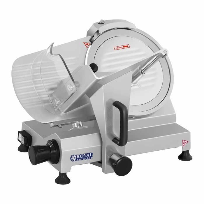 Royal Catering Trancheuse à jambon électrique 150W Lame diamètre250mm Épaisseur 0-12mm 48x38x37cm RCAM-250