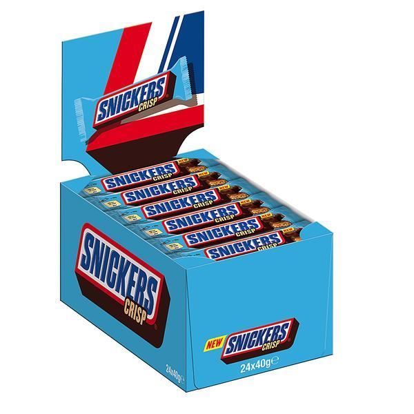 Snickers Crisp barre de chocolat 40g (Pack de 24)