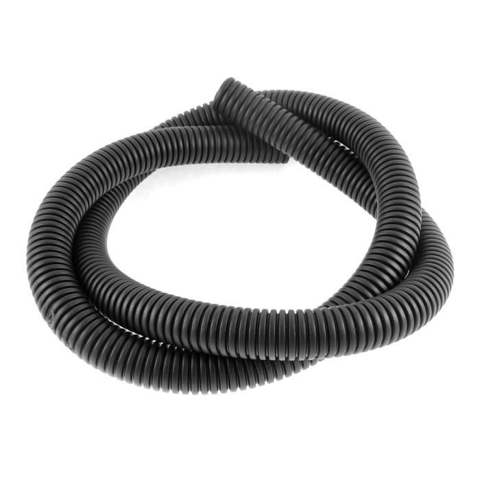 sourcingmap 28mm diamètre plastique souple de 1,5 m longueur tuyau ondulé noir Tube soufflets