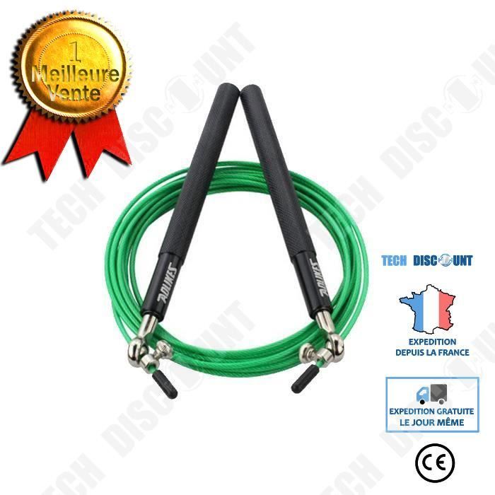 TD® Corde à Sauter lestée en fil d'acier - Réglable Fitness Cardio Exercice Crossfit Sport Équipement de fitness-Sport Salle