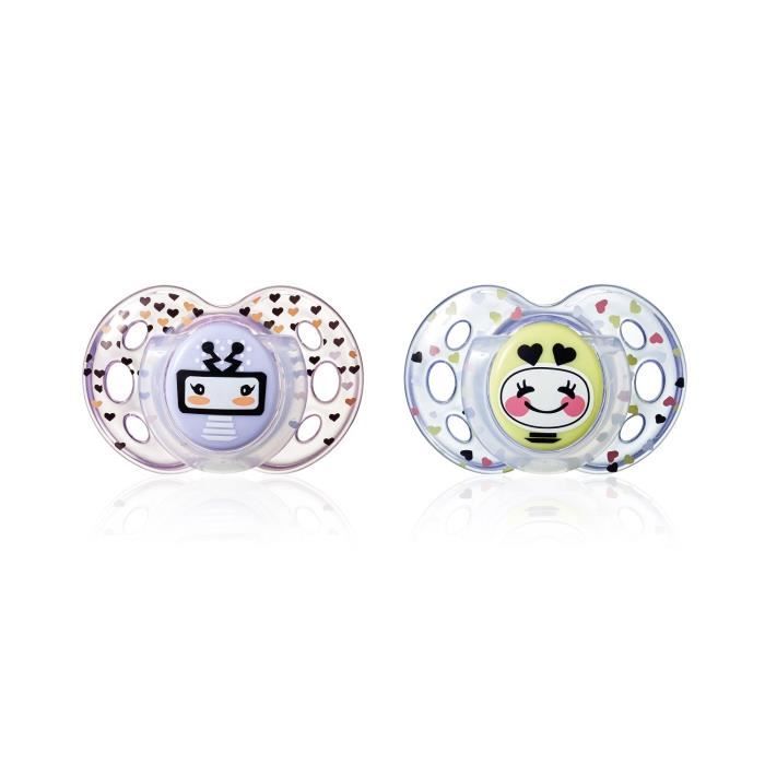 TOMMEE TIPPEE 2 Sucettes CTN Fun Fille 18 m+