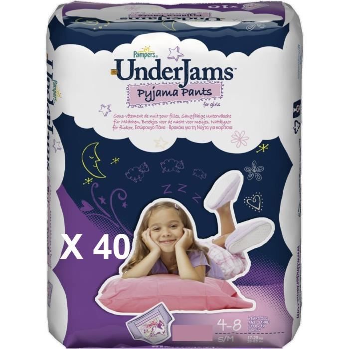 PAMPERS UNDERJAM FILLE TAILLE S-M CARTON DE 40