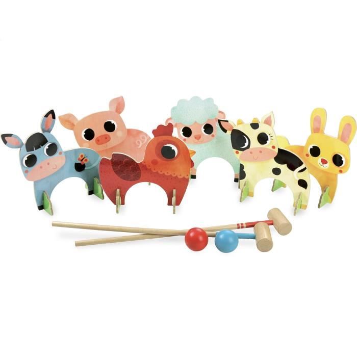 Croquet des animaux de la ferme Bois,Multicolore