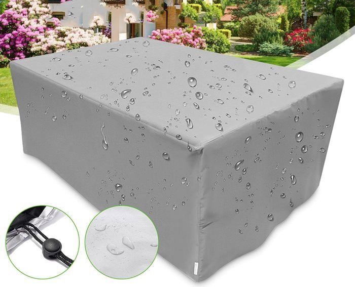 Housse de protection pour meubles de jardin - Oxford - Imperméable - Coupe-vent - Argent 180x120x74 cm