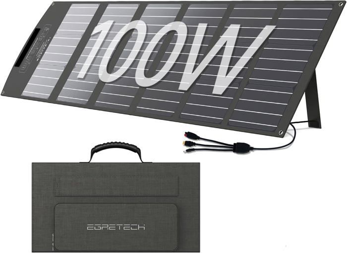 Panneau Solaire Pliable 100W Monocristallin ETFE - Chargeur Portable Avec Ports USB-C/DC, IP67, Pour Powerstation, Camping