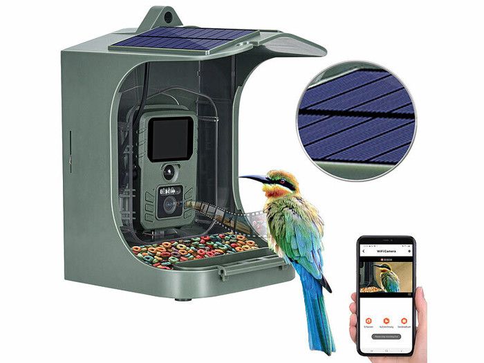 Comparer les prix de Mangeoire à oiseaux avec caméra Full HD connectée solaire