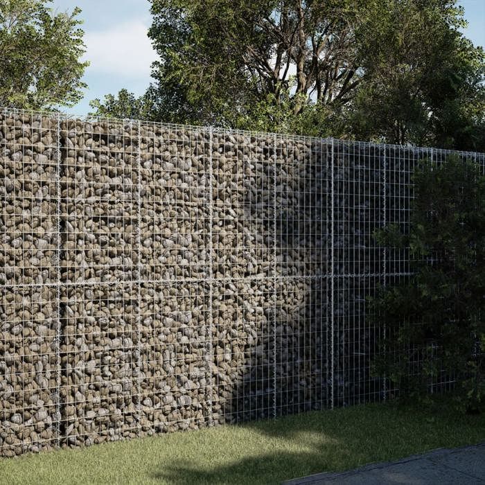 vidaXL Panier gabion avec couvercle 200x50x200 cm fer galvanisé mur en gabion mur de soutènement en gabion clôture en 3295167