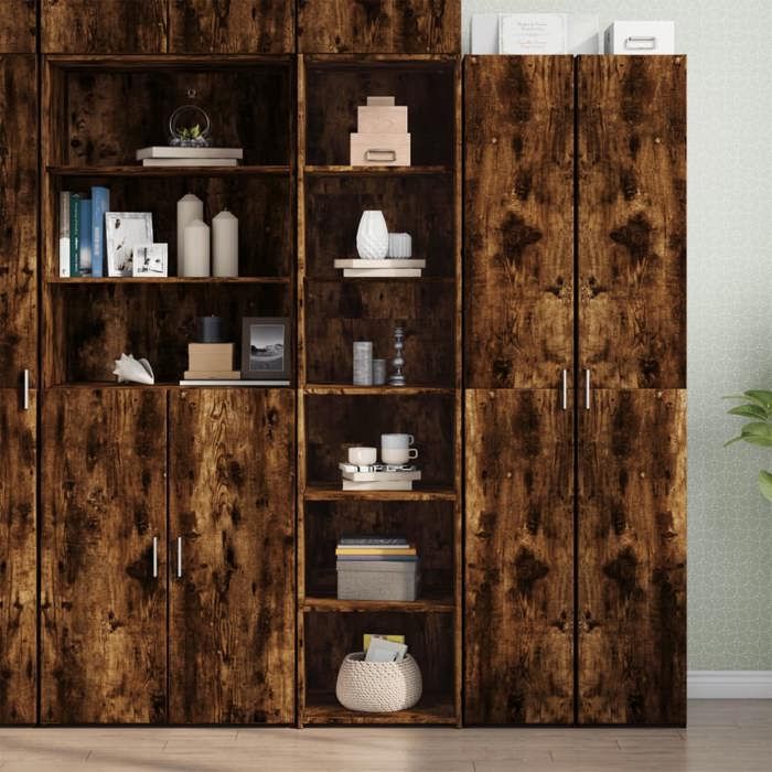 SALE 2025Armoire haute vitrine - Bibliothèque Buffet haut - Chêne fumé - 45x41x185 cm - bois dingénierie 35 2 Kg 9788