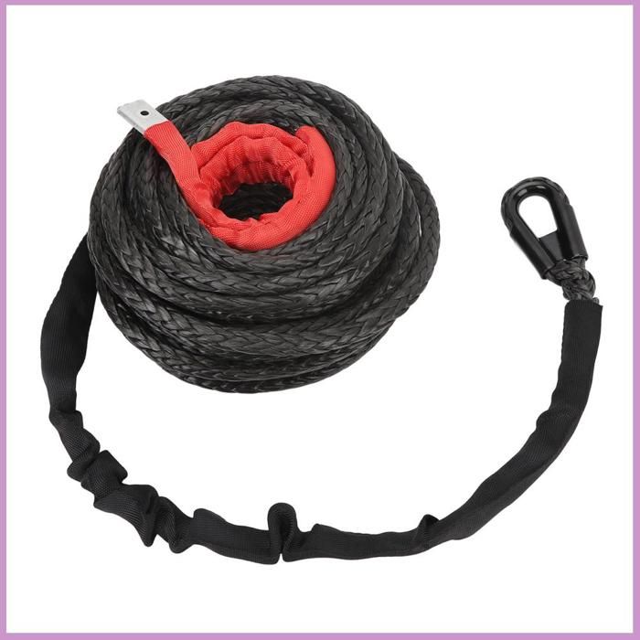 Câble Treuil Synthétique 15,2 M X 0,9 Cm – 3855 Kg, Orange/Noir/Gris Avec Manchon Protecteur Pour Treuils 3000-5500 Lbs