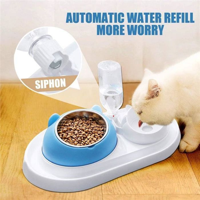 Comparer les prix de Gamelle Surélevée pour Chat – Distributeur Automatique Anti-Vomissements et Antidérapante pour Chats et Chiens
