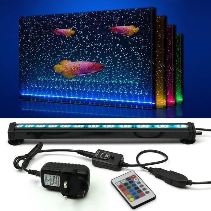 Lampe daquarium étanche avec télécommande 5050 LED à changement de couleur avec contrôleur 24 touches pour aquarium deau
