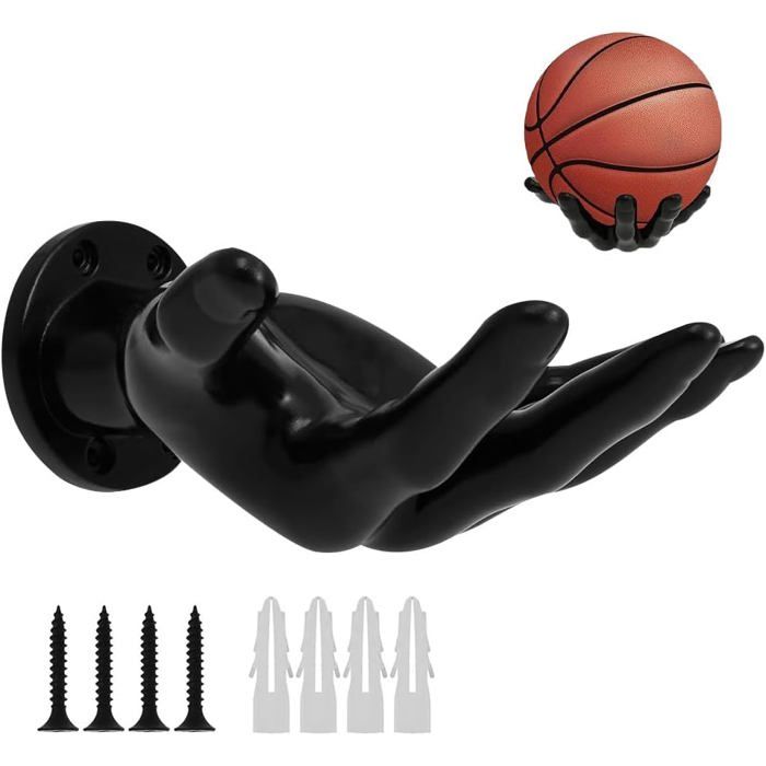 CPROSP 8X Support Mural Ballon, Support Ballon Basket Deco avec Vis, Porte Ballon Basket en Métal, Support Mural pour Ballon de Handball